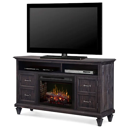Media Console with Electric Fireplace